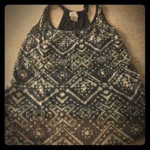 Eyelash Couture Sz M Tank Top Metallic Sequins